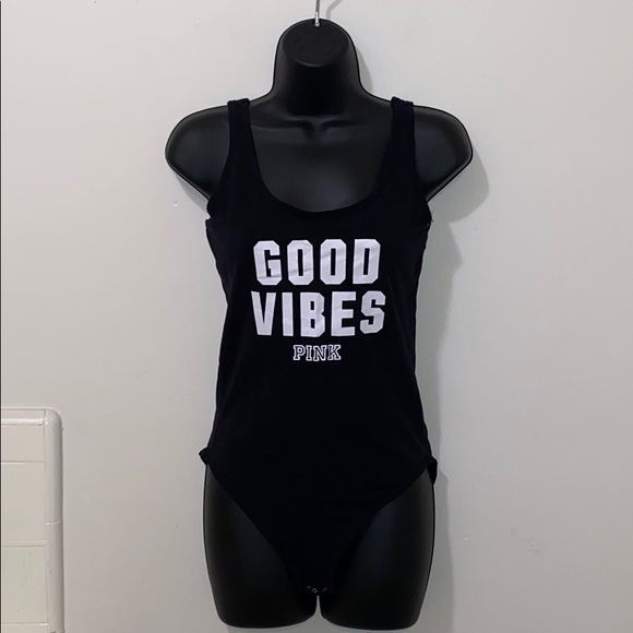 PINK Victoria's Secret Tops - Women’s PINK by Victoria Secret “Good Vibes” Bodysuit